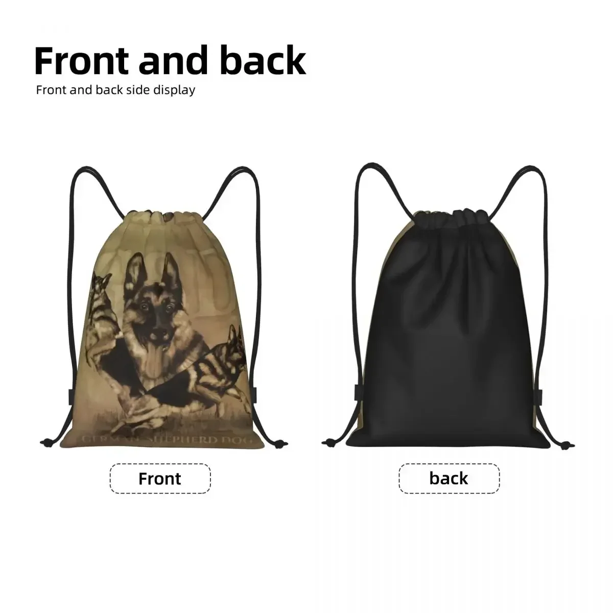 Cute German Shepherd Drawstring Bag Women Men Foldable Gym Sports Sackpack Alsatian Wolf Dog Shopping Storage Backpacks