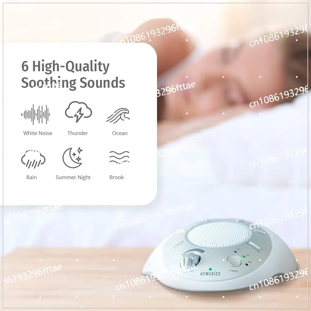 White Noise Sound Machine Portable Sleep Therapy for Home Office Baby Travel 6 Relaxing Soothing Nature Sounds