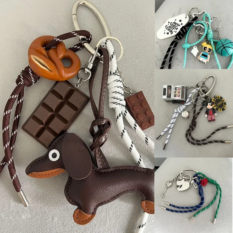 Sausage Dog Bread Keychain French Climbing Rope Bag Pendant Ins Extremely Complex Ideas Trend Charm Accessories Home Decoration