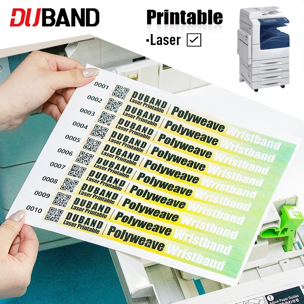 Duband Laser color-printed polyester fiber adhesive wristbands, tear-resistant,  music festivals, exhibitions, and large events