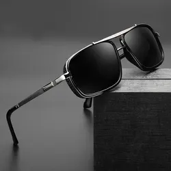 New Sunglasses Punk Sunglasses New Men's Square Uv400 Twin-beam Aviator Sunglasses