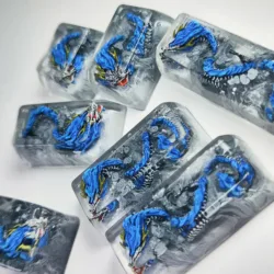 China Dragon Loong Artisan Resin Keycaps 1/1.25/1.5/1.75/2/2.25/2.75u SA Profile Enter Custom Key cap For Mechanical Keyboard
