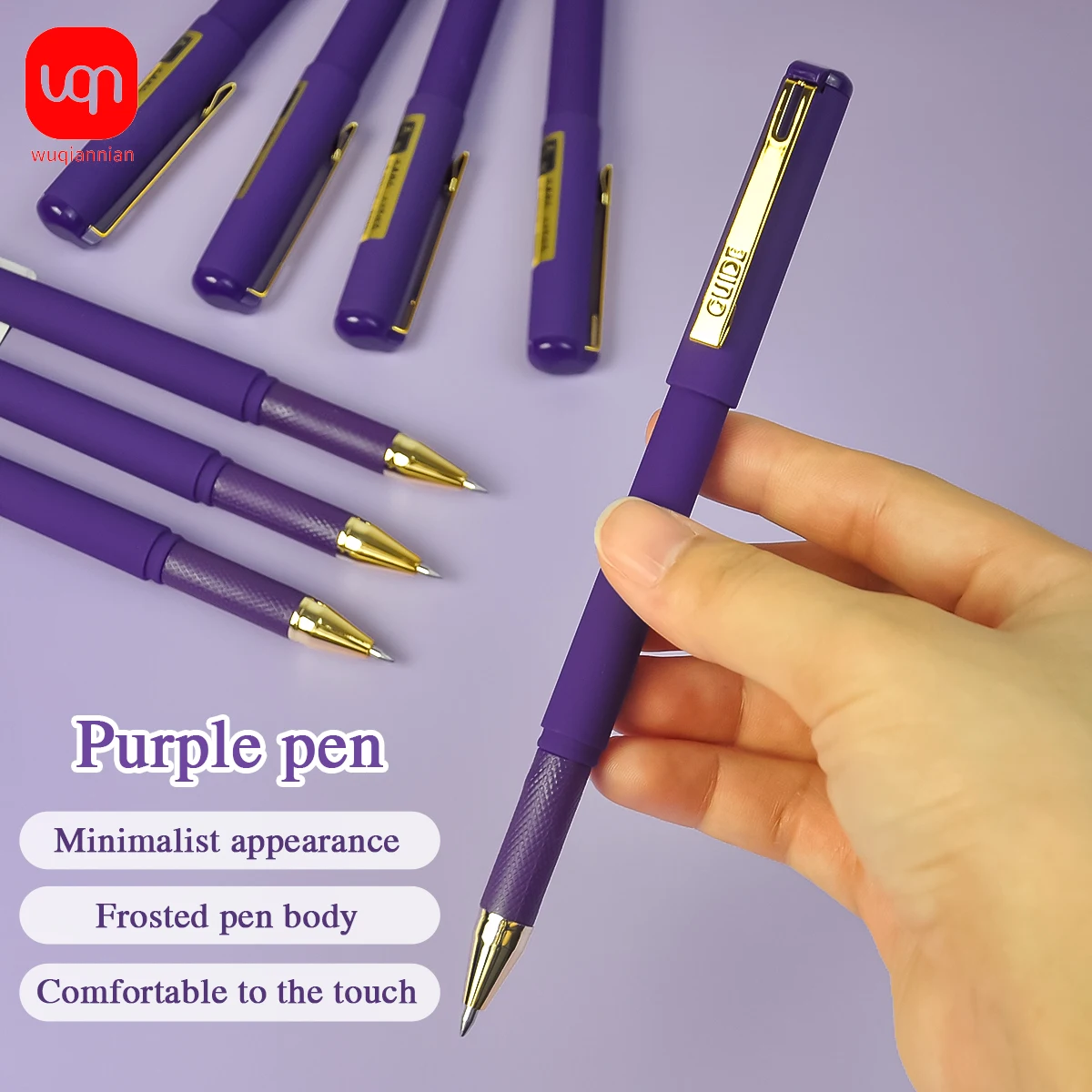 WQN-3/6/12 قطعة متجمد الأرجواني هلام القلم 0.7 مللي متر تلميح سعة كبيرة الحبر الأرجواني قلم توقيع طالب الكتابة القرطاسية مكتب المورد #2