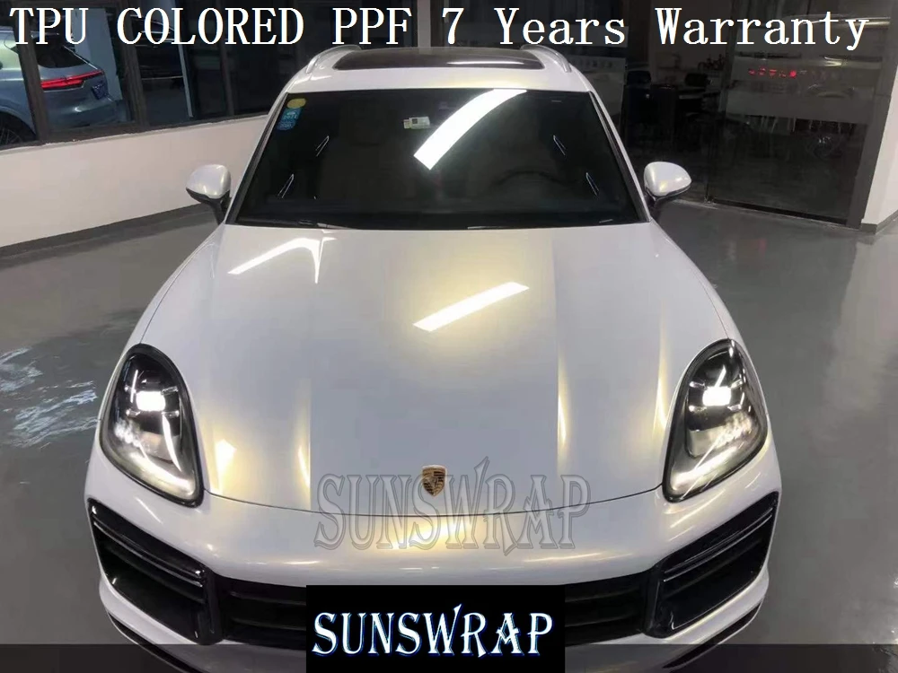 

Luxury Pearl White to Gold Color Shift TPU PPF Wrap | High Gloss Finish, Self-Healing, for Car & Yacht 5x52ft/roll