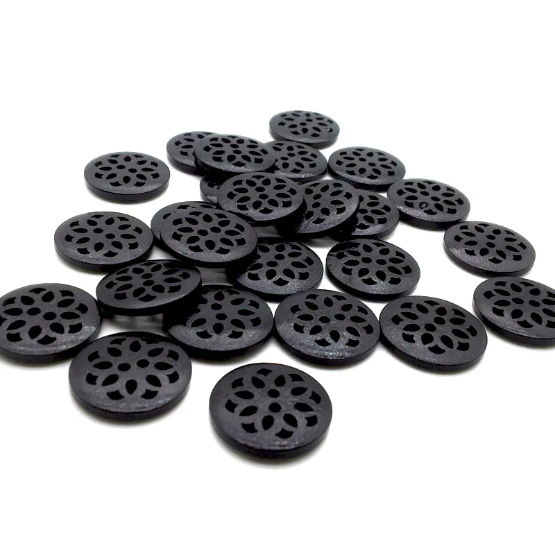 30PCS 25mm Dark Coffee Color Hollow Out 2-holes Round Wooden Buttons For Sewing Clothing Scrapbooking Crafts Home Decor QTG246