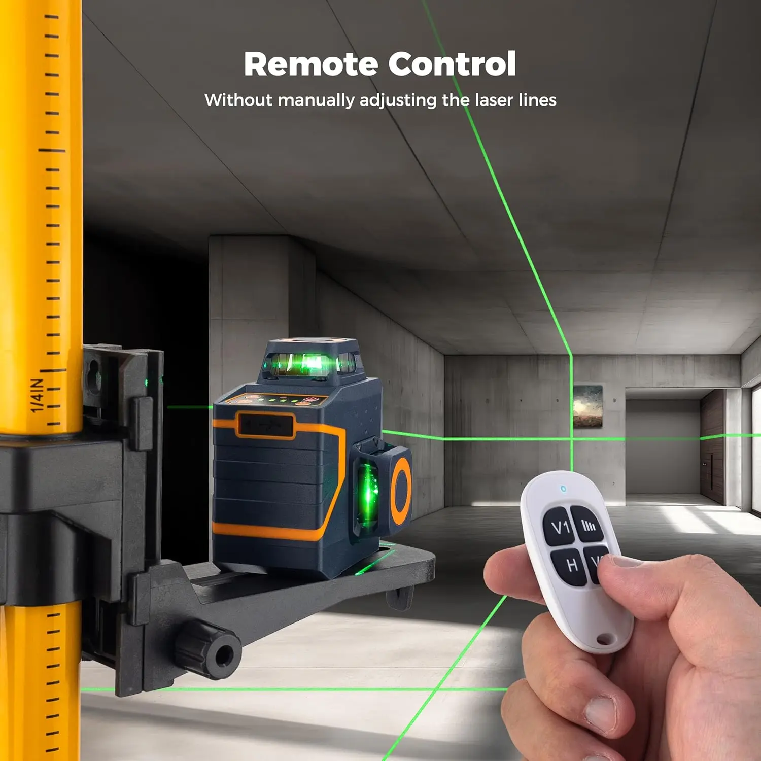 Self Leveling Line Laser Level Cross Line for Wall Hanging Picture Frame Leveling, Rechargeable Battery, Remote Co