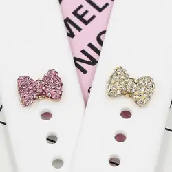 Metal Love Bow Diamond Wristbelt Charms For Apple Watch Band Ornament Silicone Strap Decorative Nails Bracelet Accessories