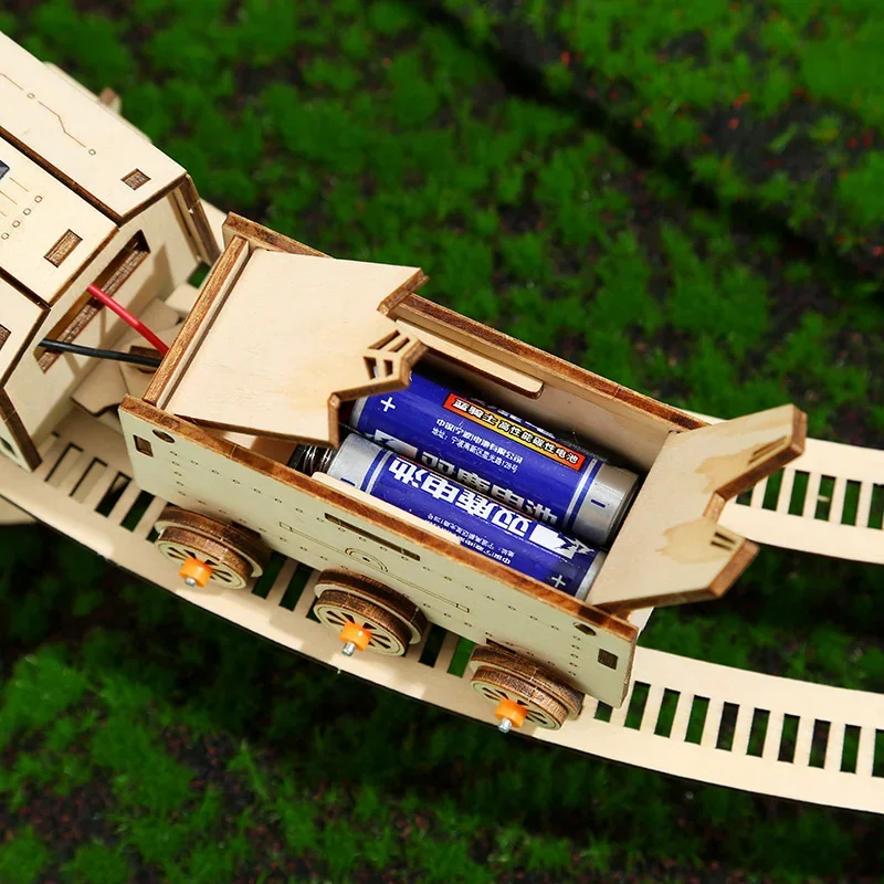 لعبة ألغاز فتحة القطار، نموذج قطار السكك الحديدية الكهربائية، مجموعات بناء ألغاز خشبية ثلاثية الأبعاد، ألعاب خشبية للكبار والأطفال هدية عيد الميلاد