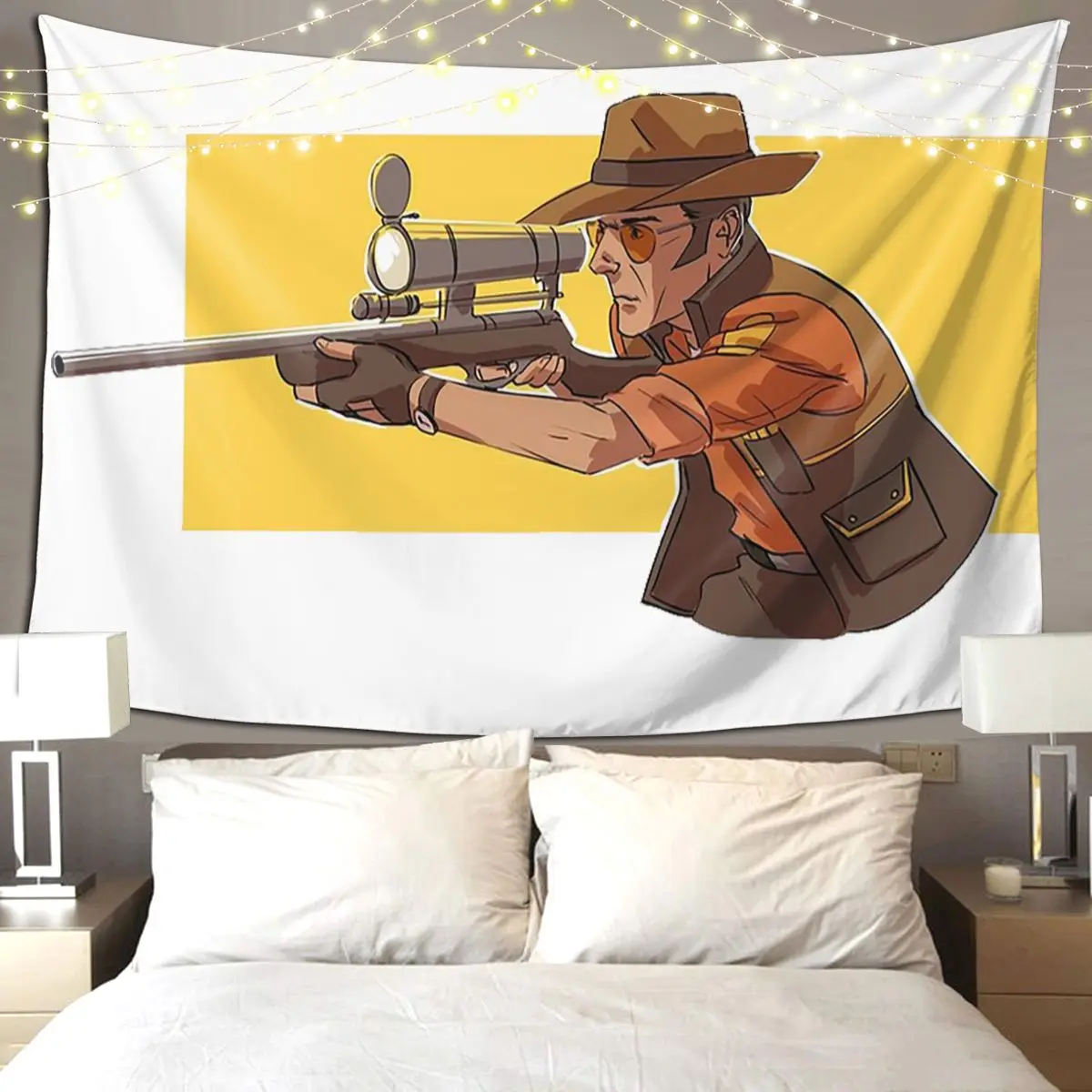 

Профессиональный гобелен Team Fortress в стиле хиппи, настенный эстетический домашний декор, гобелены для гостиной, спальни, общежития