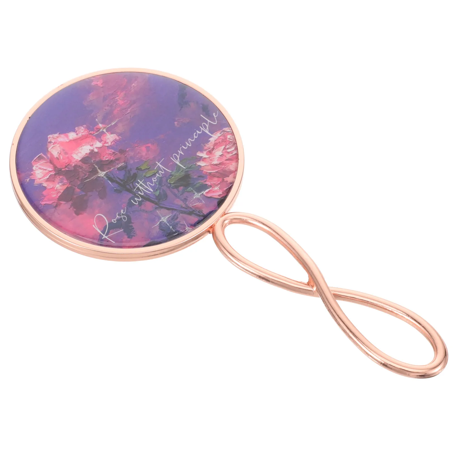 مرآة محمولة للنساء للمكياج، مرآة يدوية خفيفة الوزن للسفر، سطح معدني عاكس عالي الوضوح