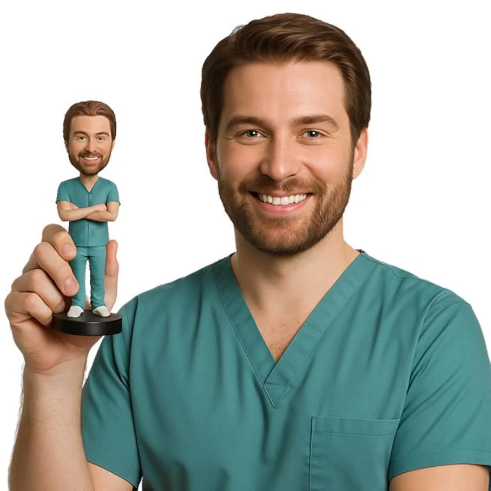 Personalized Full Bobble Head Statue Handmade Clay Figurine For Him Her Wedding Portrait Figure Sculpted Custom Style Keepsake