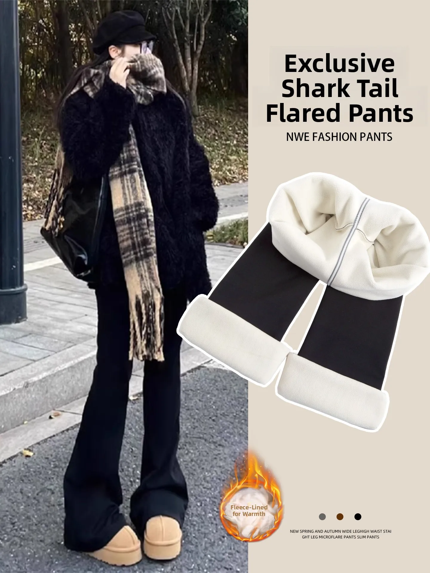 Spodnie Bell Bot plus size damskie zimowe ocieplane spodnie do jogi, legginsy, ciepłe, codzienne długie spodnie