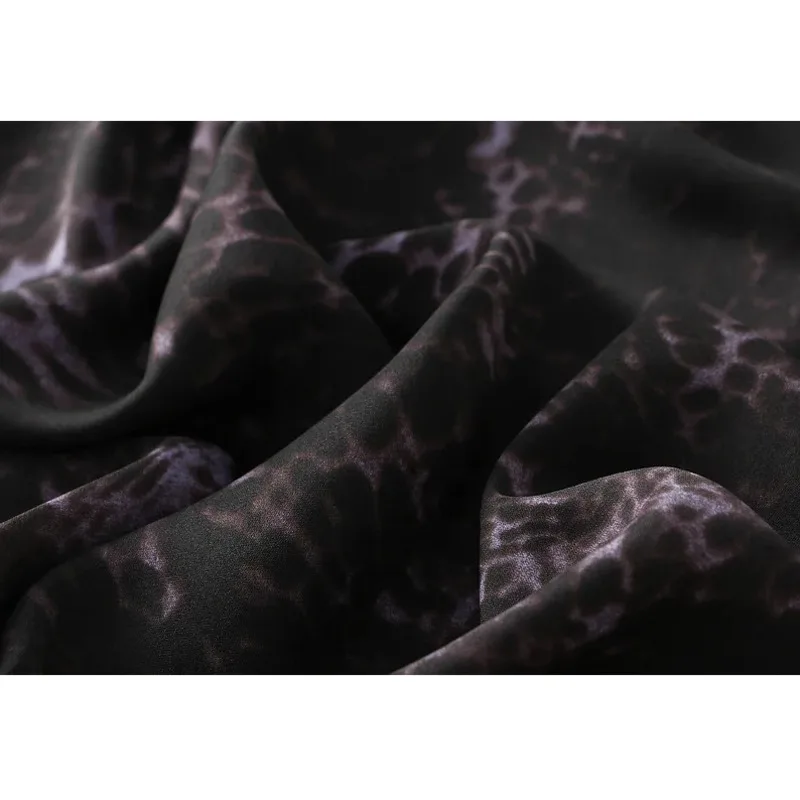 Falda larga de satén elegante con estampado de leopardo Vintage de lujo para mujer 2025, nueva moda de verano, Faldas de cintura alta