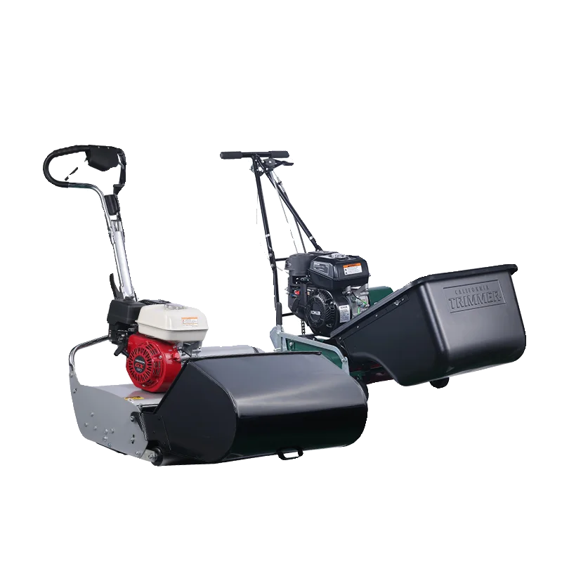 

Hand-pushed self-propelled golf course grass trimmer with reel turf cutter
