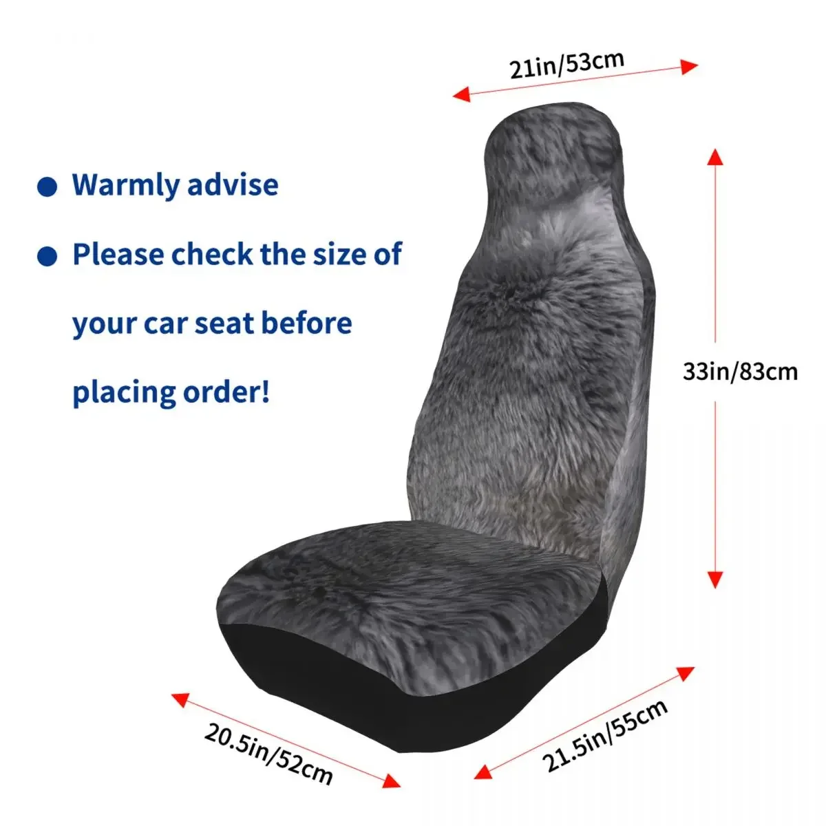 Grey Sheepskin Fur Hide Universal Car Seat Cover Auto Interior AUTOYOUTH Car Seat Covers Polyester Seat Protector