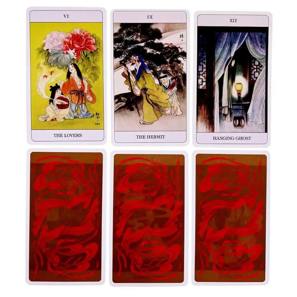 Chinese Tarot Cards Game Tarot Card Deck Oracle Card Game for Adult Fun Adults Games Party Supplies for Fate Divination Birthday