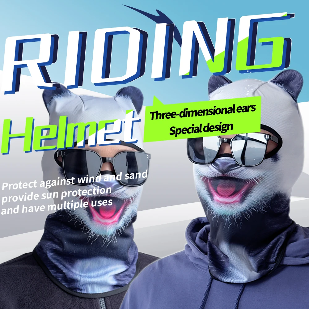Sommer-Motorrad-Kopfbedeckung Staubdichte Sonnenschutzmaske Atmungsaktive Maske Tier-Serie UV-Schutz Eisseide Kopfbedeckung Sturmhaube