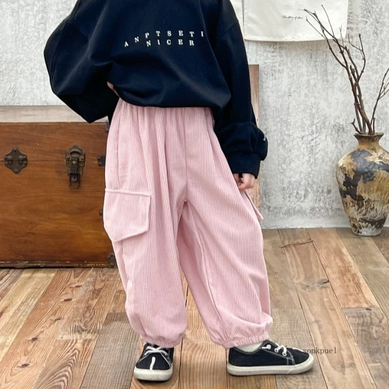 2024 Children's Casual Pants 1-7Y Boy Girls Baby Spring Autumn Pants Kids Trousers Clothing