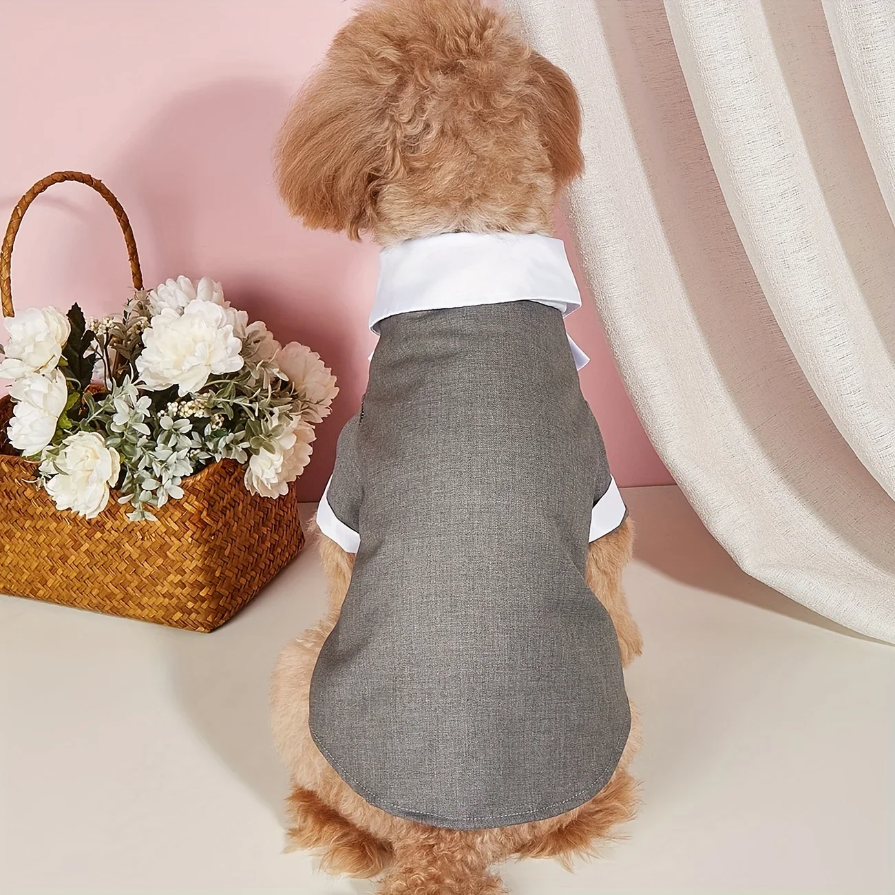 Pet Shirt Small Dog Clothes Wedding Formal Suit With Bow Tie Costume