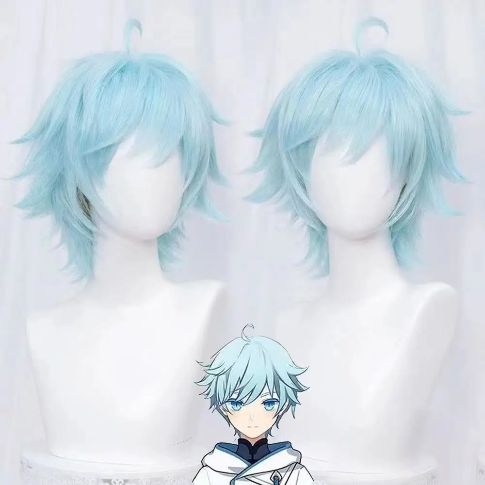 

COS wig short hair ice blue anti-warping short hair