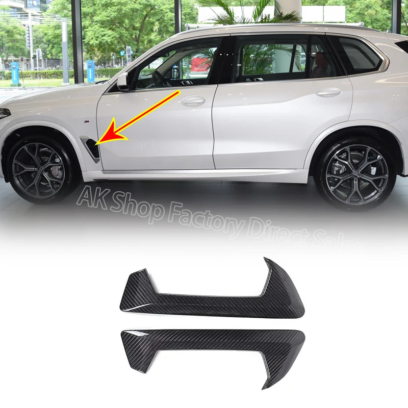 For BMW X5 G05 2023-2024 Real Carbon Fiber Car Side Air Fender Vent Trim Exterior Modification Car Decoration Accessories 2 Pcs