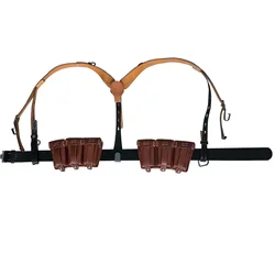 WWII WW2 German Soldier Strap 98K Brown Gear Pack Soldier Portable Gear Pack Y Strap Cowhide Strap