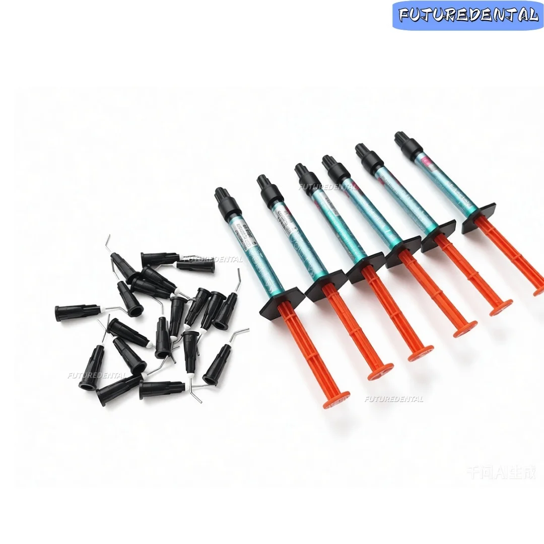 Dental Dental Composite Resin Flowable Light A2  Nano Hybrid Teeth Repair Light curing Resin Filling Material Syringe kit
