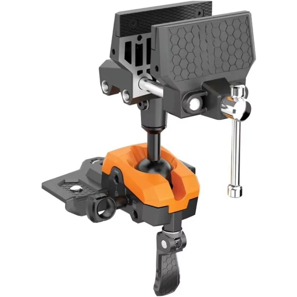 360° Articulating Bench Vise Made From Steel & Cast Aluminum w/ 8-Position Locking Ball & Socket | Woodworking Vise Ha