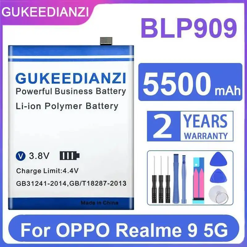 

Высокопроизводительный аккумулятор мобильного телефона для Oppo Realme 9 5G BLP909, 5500 мАч, замена премиум-класса