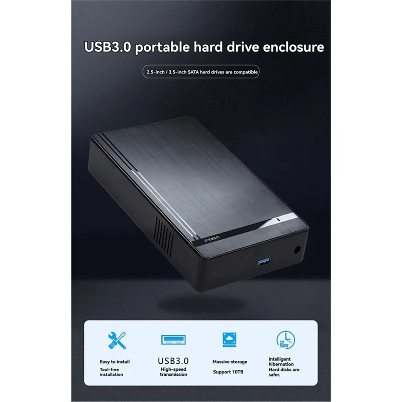 Gabinete HDD de 3,5 polegadas Gabinete HDD externo SATA de 3,5 polegadas para disco SSD de 2,5 "3,5" US PLUG-X64A