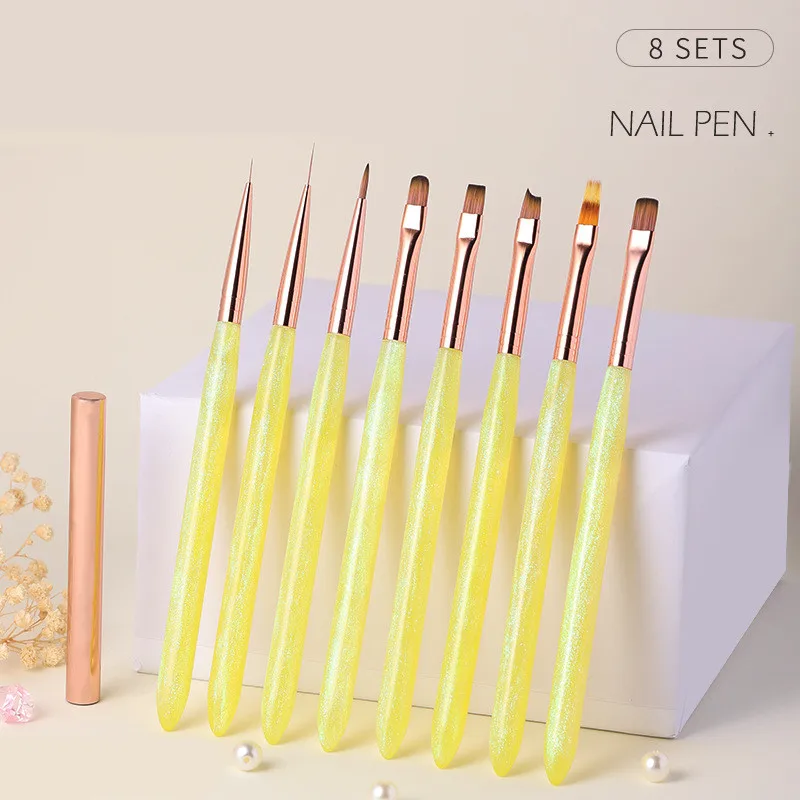 1 pz pennello per unghie Nylon capelli Nail Art pennello Liner pennello pennello per pittura per unghie pennello per smalto in polvere di Gel UV acrilico
