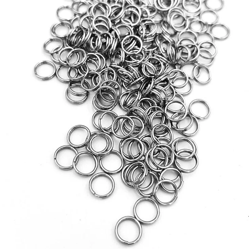 100pcs Stainless Steel Double Jump Ring Circular Connector For DIY Handmade Key Holde KeyChain Accessories Jewelry Making