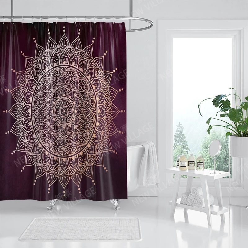 Mandala Waterproof fabric shower curtains Bathroom curtain accessories Bath curtain 180x200cm 240*200cm boho decoration vintage