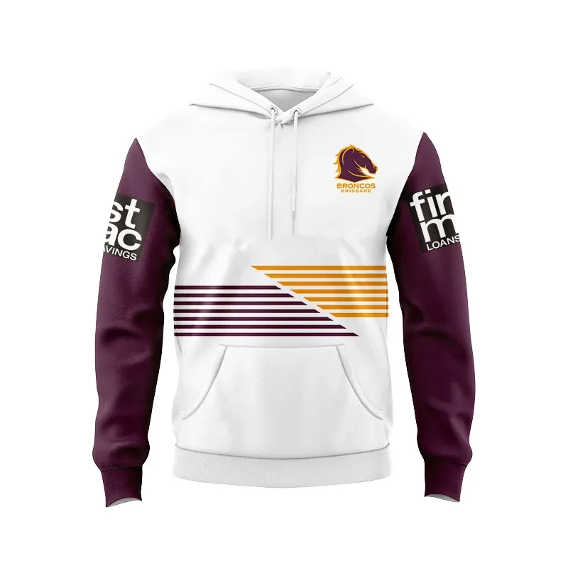 

2024 BRISBANE BRONCOS MENS AWAY RUGBY Hooded JERSEY size S--5XL ( Print name and number )