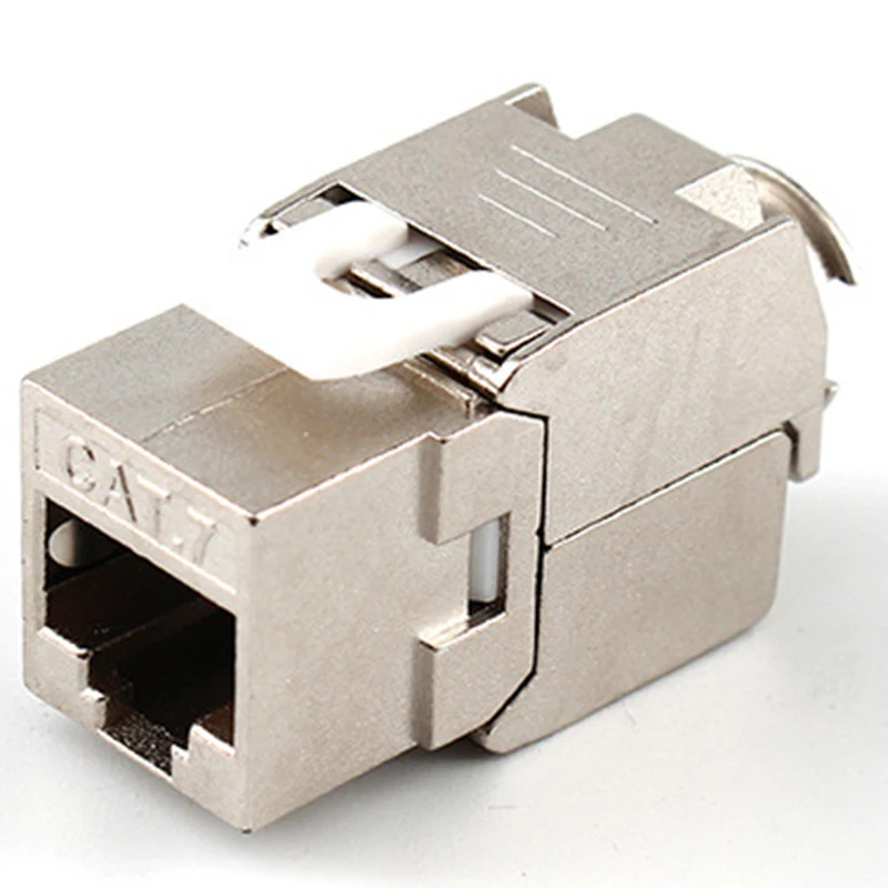 Toolless RJ45 Keystone Cat7 Cat6A Shielded FTP Zinc Alloy Module 10GB Network Keystone Jack Connector Adapter Cat7 Rj45