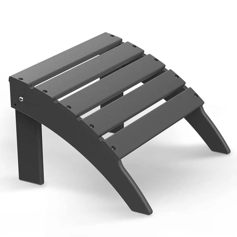 

Folding Adironda Ottoman, 19.7W X 18.5L X 13H H, Hdpe All Weather Adironda Chair Footrest, Plastic Footstool For De Backyard