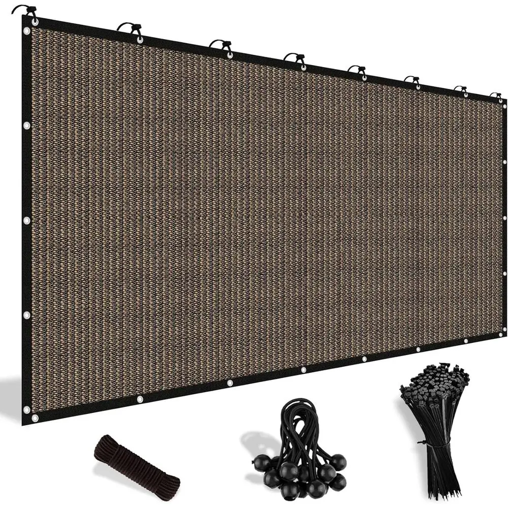 

90% Blockage Sun Shade Cloth, 12ft x 20ft Pergola Mesh Cover, Outdoor Patio Garden Mocha Shade