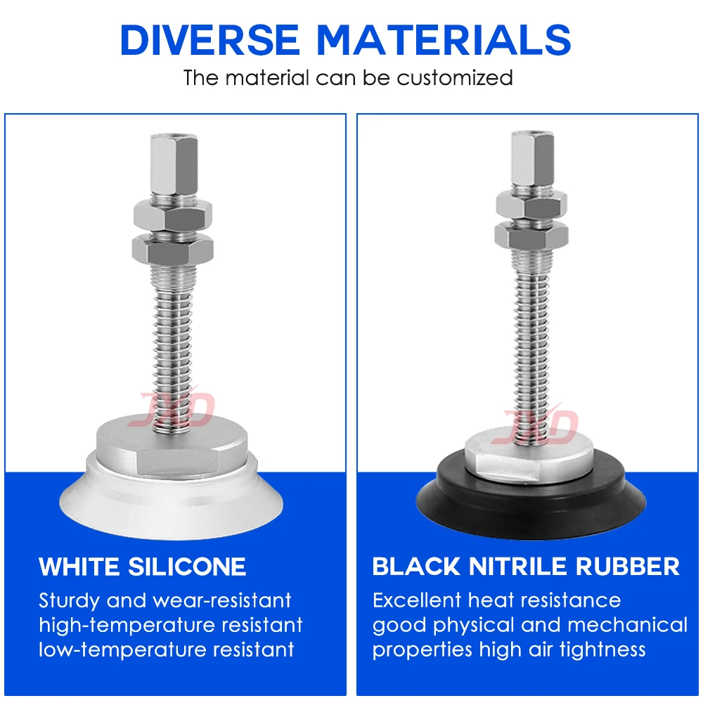 JXD Heavy-Duty Industrial Top-Air-Inlet Vacuum Suction Cup ZPT32/63/100H-J25/50-A18 High-Strength Suction Cup Buffer Fitting Set