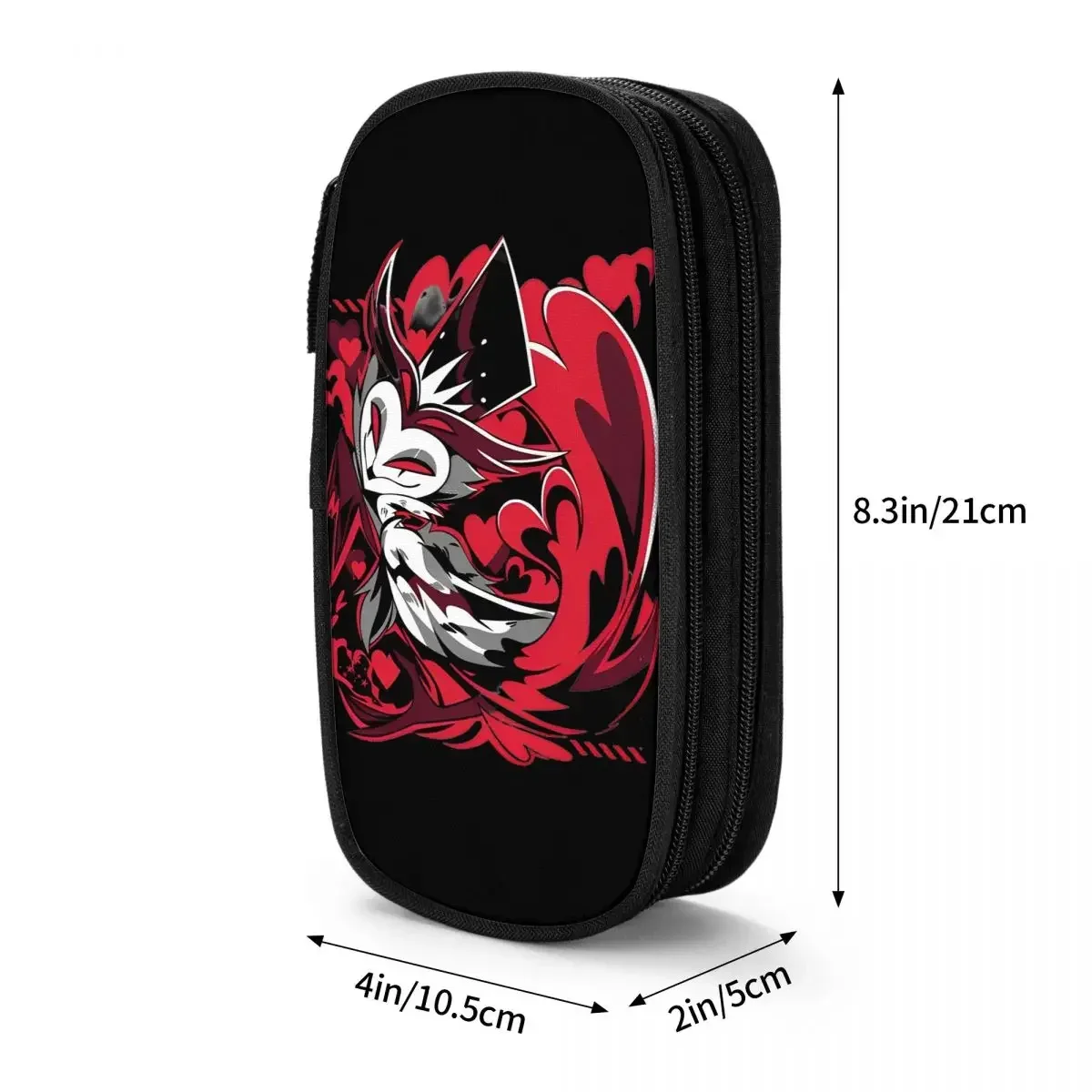 مقلمة Helluva Boss Stolas مقلمة عصرية باللون الأسود الكوميدي حقيبة صندوق أقلام للأطفال تخزين كبير للطلاب حقائب أقلام رصاص هدية للمدرسة