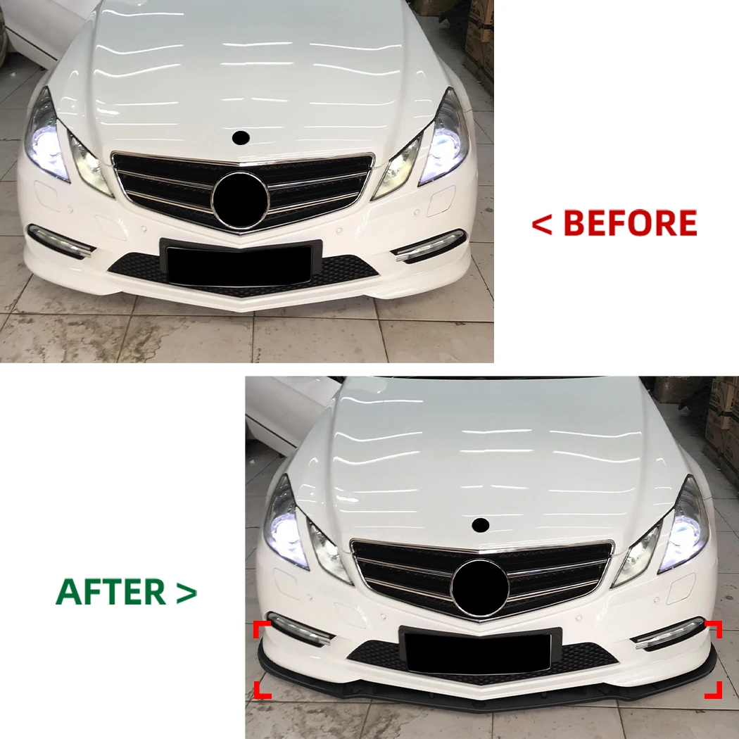 For Mercedes Benz E-Class Coupe C207 AMG Line 2009-2012 Car Front Bumper Lip Spoiler Front Lower Lip Exterior Guard Decoration