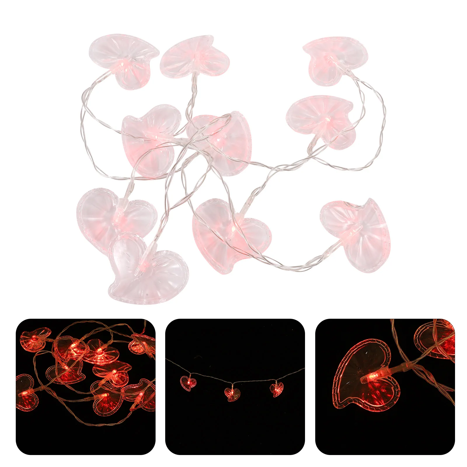 1 مجموعة عيد الحب شكل قلب LED سلسلة أضواء رومانسية ديكور الحفلات معلقة داخلي في الهواء الطلق سلسلة أضواء الحزب