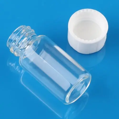 Viales pequeños de vidrio piezas, botellas ámbar transparentes para muestras de laboratorio, reactivos, con tapas de rosca, 3ml, 5ml, 10 Uds.