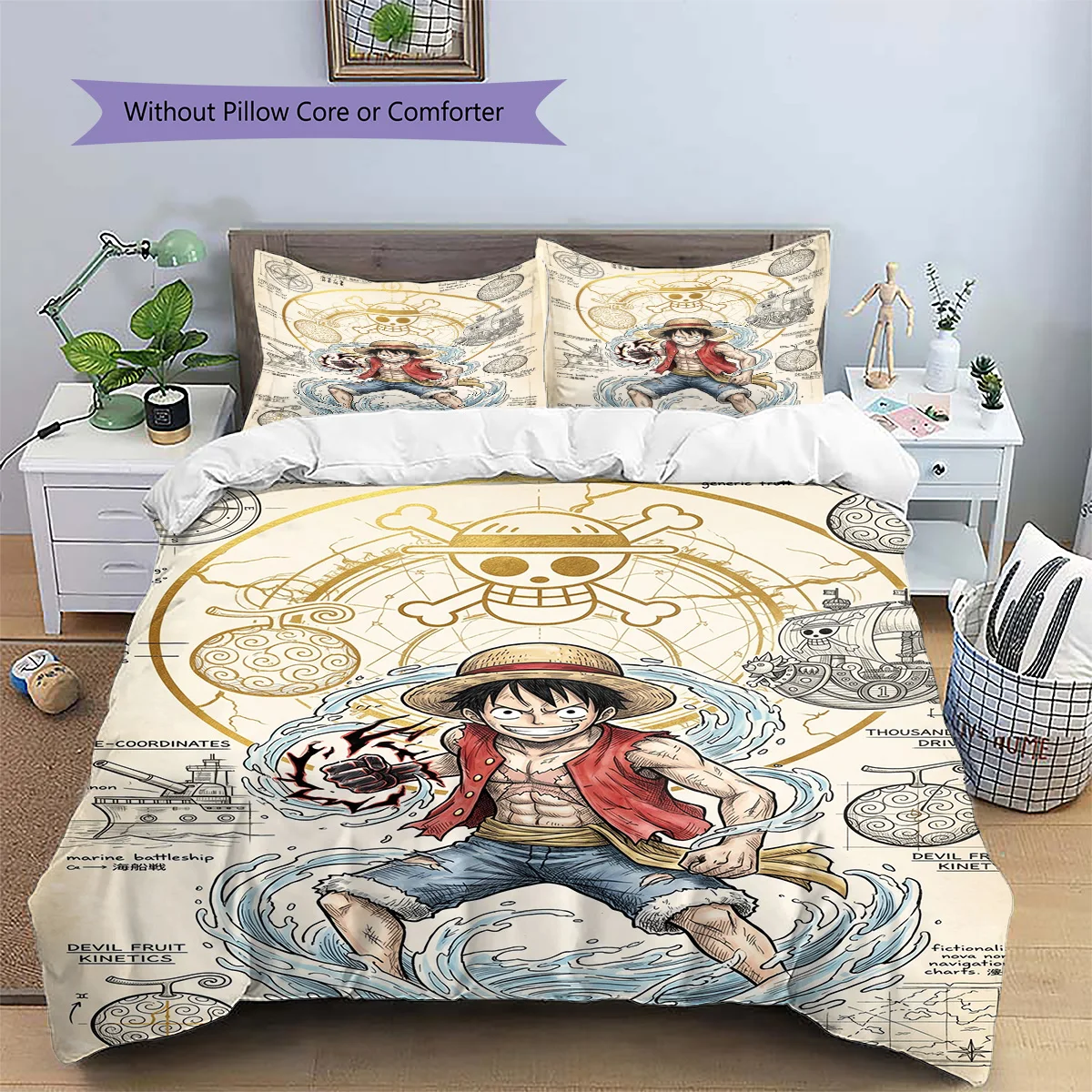 One Piece Pillowcase & Duvet Cover Set | Anime Inspired Themed Bedroom Bedding Set | Perfect Gift for Series Lovers YUN6511