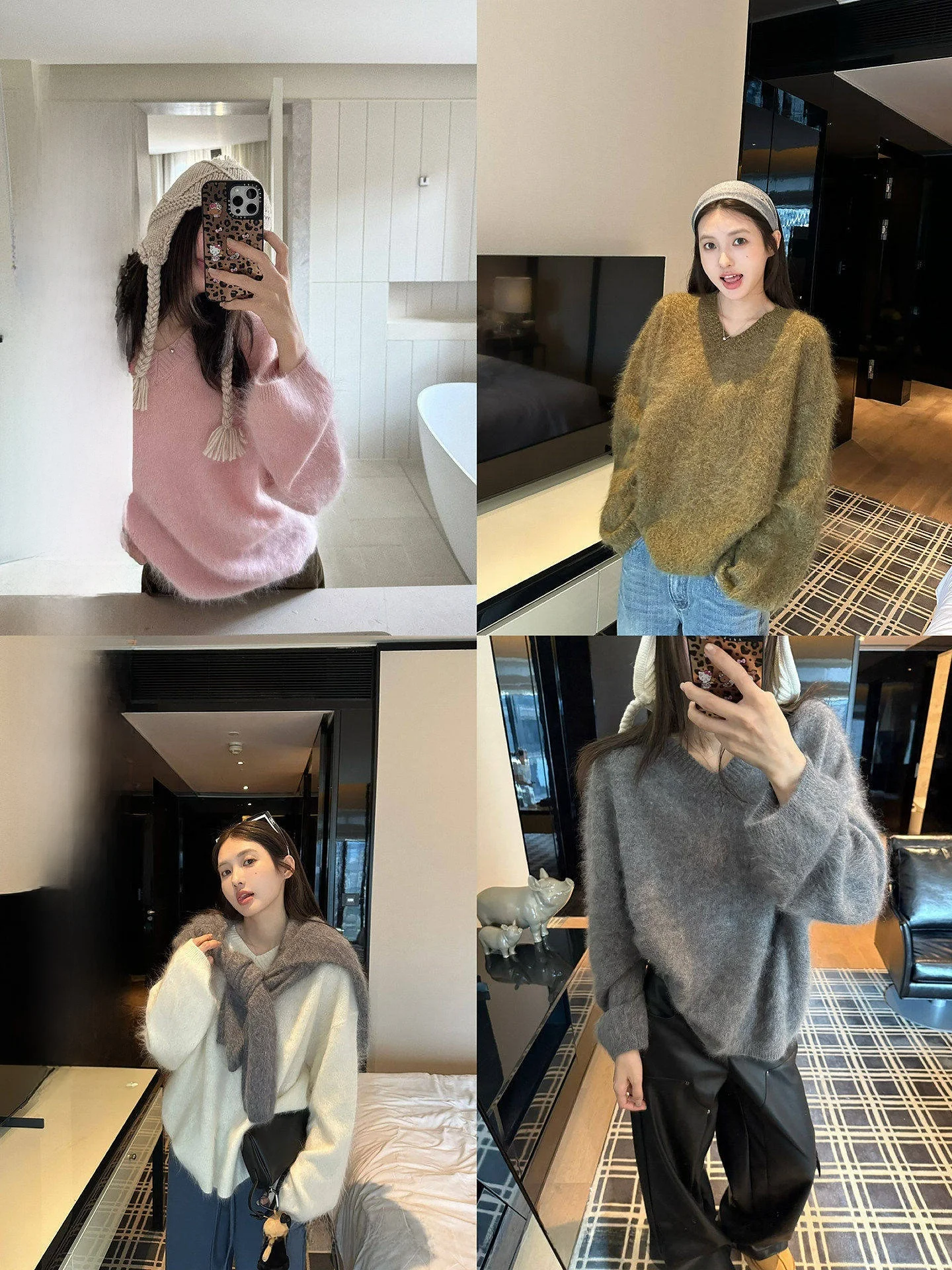 

Мягкий свитер из 100% шерсти с V-образным вырезом, свободного кроя, женский, зимний, новый стиль, вязаный, стройнящий, повседневный, удобный, с длинным рукавом