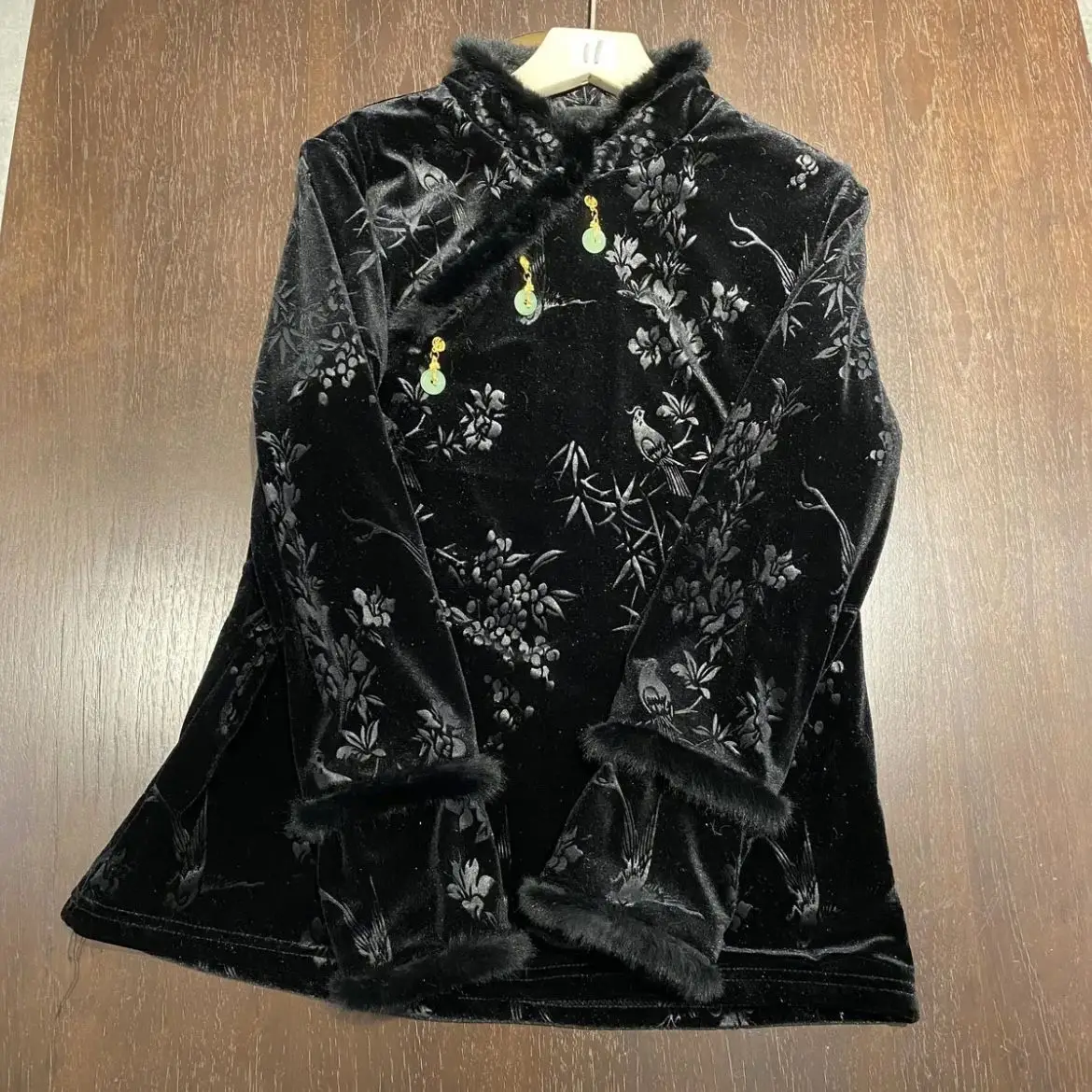 

Designer Women's Cicpao Shirt Winter Chinese Blouse Pink Velvet New National Style Top | Chic & Youthful Women‘s Shirt