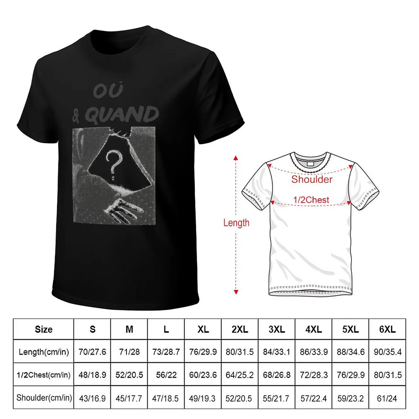 Ou & Quand? T-Shirt funnys Short sleeve tee blacks korean fashion heavyweight t shirts for men