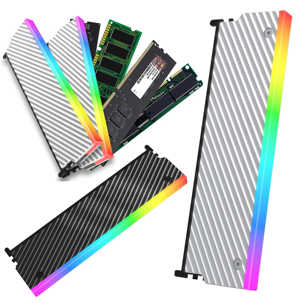 

2-1PCS RAM Heatsink Radiator 5V 3PIN ARGB PC Memory Cooling Vest Heat Sink Cooler for DDR2 DDR3 DDR4 DDR5 Desktop PC Ram Memory