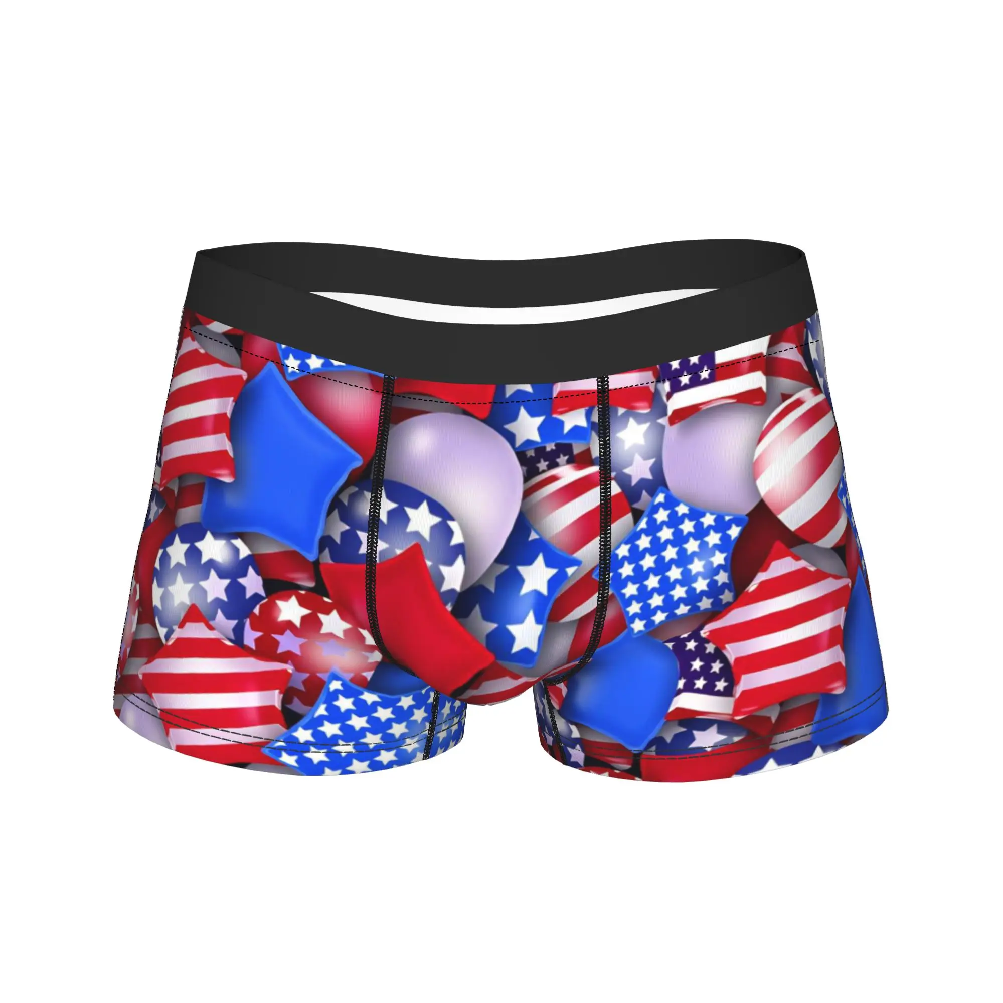 American flag Star and Ball Boxer Brief  Underwear High Quality Male Breathable Boxershorts Printed Large Size Underpants