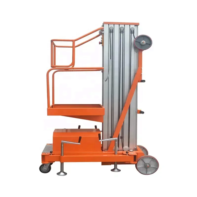 new Aluminum alloy lifting platform  electric manlift table  single mast