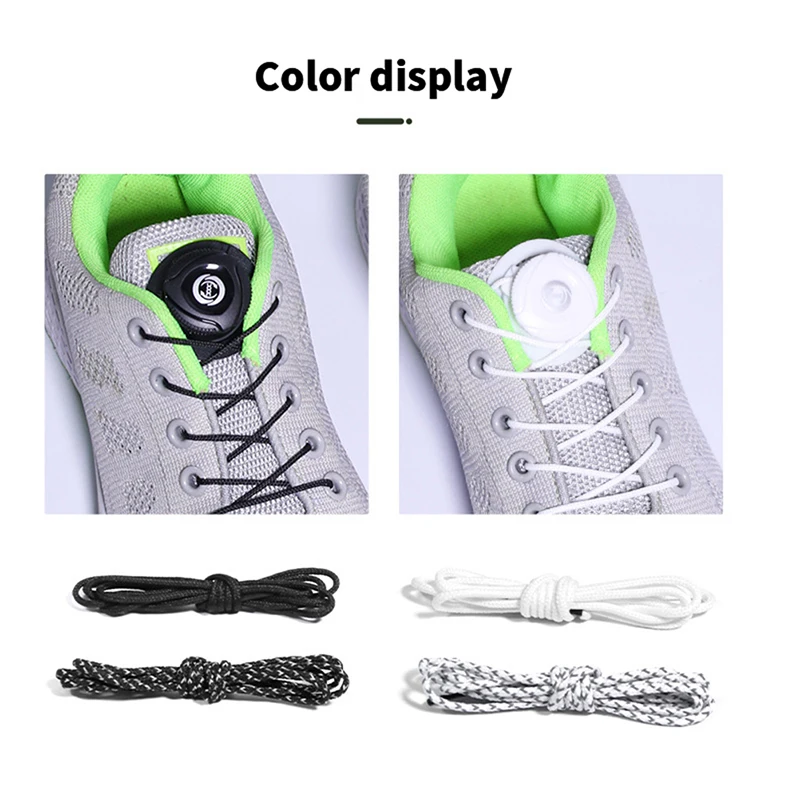 Elastic No Tie Shoelace para Sneaker, Criativo Stretching Lock, Lazy Shoelaces, Quick Rubber Shoestrings, Shoestrings, 1 Par